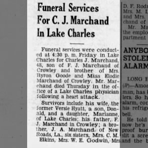 Obituary for C. J. Marchand